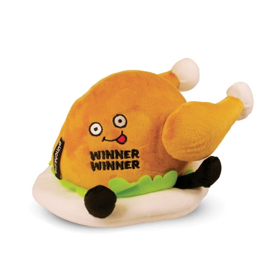 Punchkins Winner Winner Chicken Plushie - Funny Meme, Pun White Elephant Meme,Gift