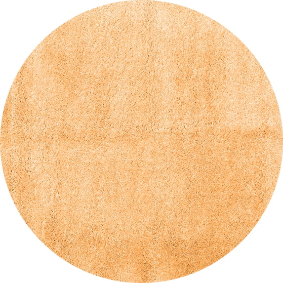 Ahgly Company Indoor Round Solid Orange Modern Area Rugs, 3' Round