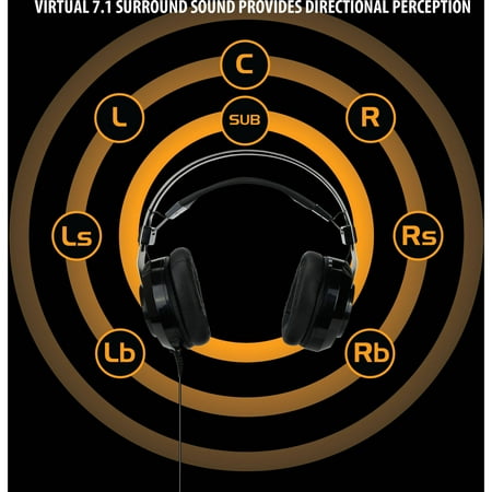 ENHANCE - Scoria Wired Surround Sound Gaming Headset for Playstation 4 and PC - Black