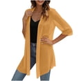 thumbnail image 5 of Wooowa Womens Lightweight Kimono Cardigans Beach Cover ups Swimwear 3/4 Sleeve Loose Casual Summer Tops 2026, 5 of 9