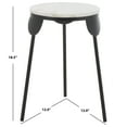 thumbnail image 3 of SAFAVIEH Everbrooke Marble Round Powder Coat End Table, White Marble/Black, 3 of 9