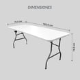 thumbnail image 5 of Mesa plegable Top Living tipo portafolio de 1.80 metros para jardin e interiores TOPLIVING MESAPLAS, 5 of 5