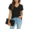thumbnail image 3 of ANYJOIN Womens Summer Tunics Tops Short Sleeve Casual T-Shirts V Neck Lightweight Cute Blouse, 3 of 6