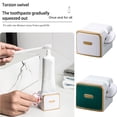 thumbnail image 3 of Cateissary Exprimidor de de montado en la pared Dispensador multiusos a prueba de polvo Prensa de limpieza Soporte rodante Baño Baño Blanco Type3 NO3, 3 of 6