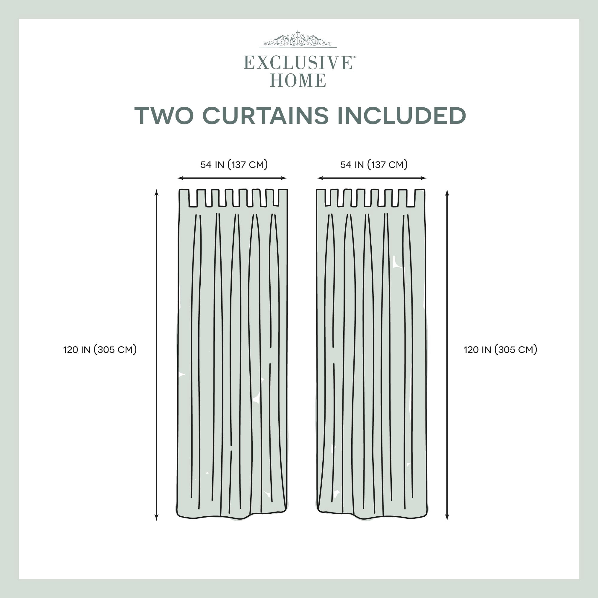Exclusive Home Curtains Biscayne Indoor/Outdoor Two Tone Textured Tab Top Curtain Panels, 54"x120", Natural, Set of 2