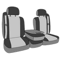 thumbnail image 3 of CalTrend Front 40/20/40 Split Bench SuperSuede Seat Covers for 2000-2002 Chevy/GMC Tahoe|Suburban|Yukon 1500-2500 - CV179-03SP Charcoal Insert with Black Trim, 3 of 3