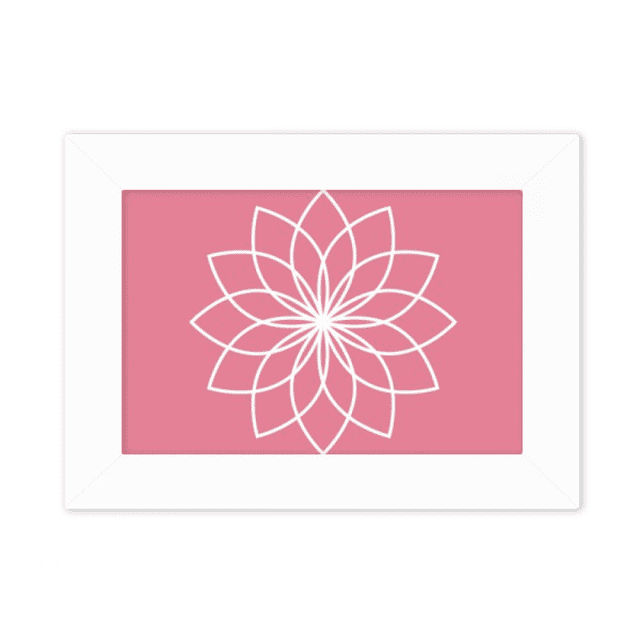 Planta flor Line ilustración Marco de Fotos de escritorio imagen Blanco Pintura arte 5x7 pulgadas