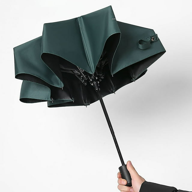 Paraguas plegable totalmente automático para todo tipo de clima, ligero, con protección solar y sombrilla, para mujer, UPF50+, portátil, resistente al viento, mini, plegable en cinco partes.