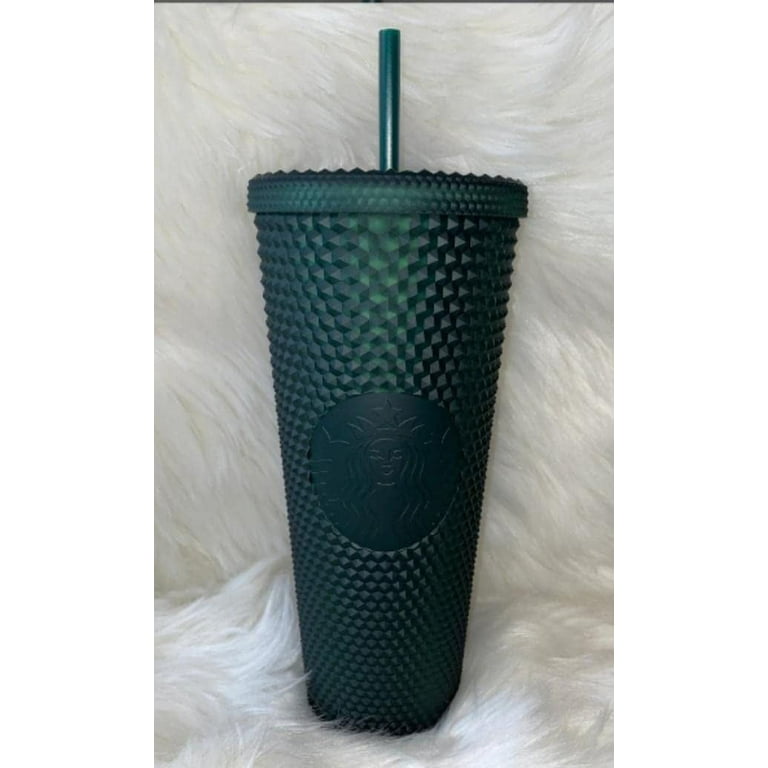 Starbucks Studded Matte Dark Green Tumbler Cold Cup & Keychain Mini Tumbler  NEW
