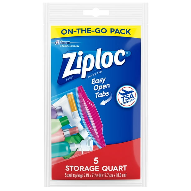 Ziploc Storage Quart Bags 5 count