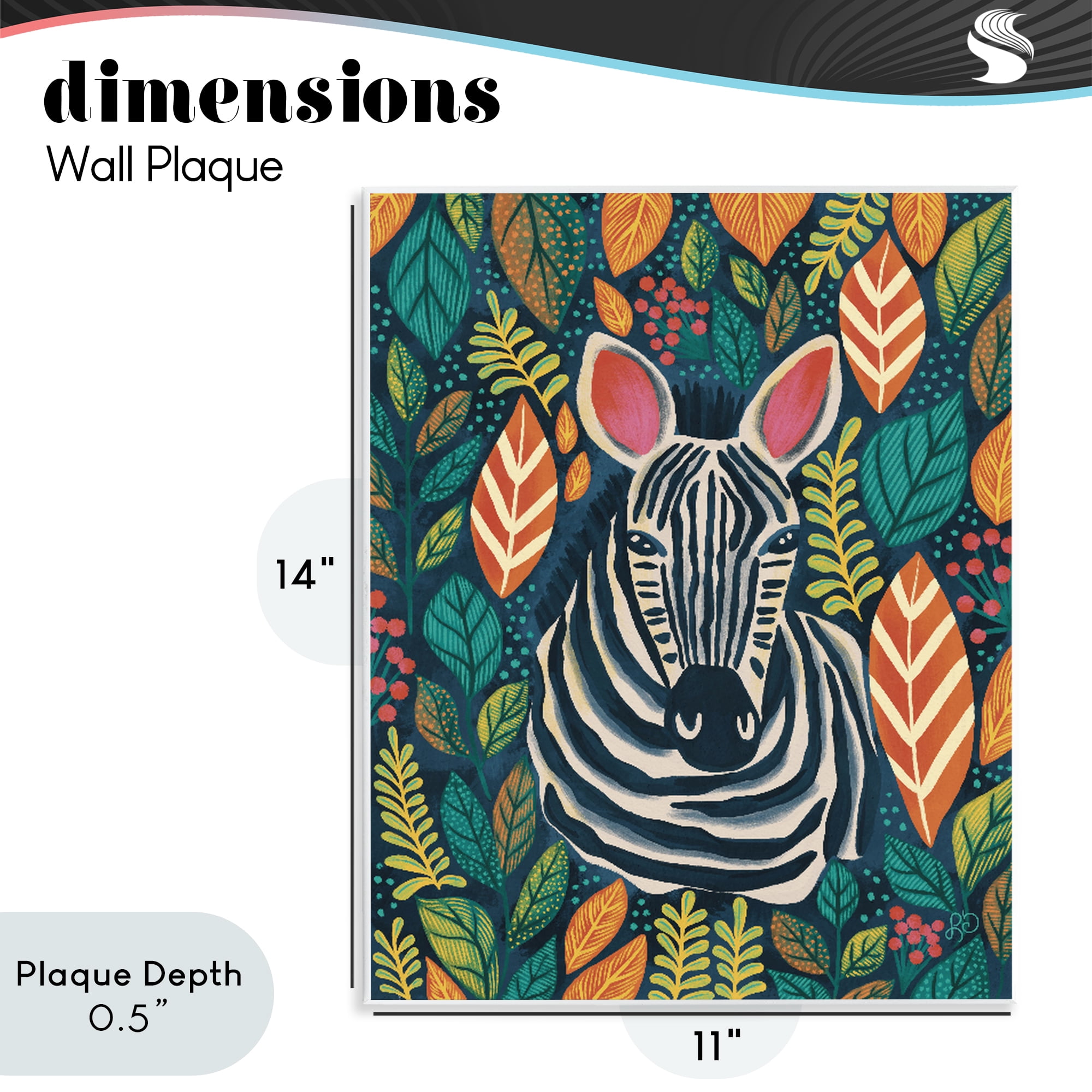 Stupell Industries Exotic Leaf Pattern Zebra Wall Plaque Art, design by Lisa R Dumm