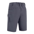 thumbnail image 6 of Zimjoy Gray Cargo Shorts for Men Velcro Tabs Ripstop Knee-Length Shorts Hiking Elastic Back Waist Multi Pocket Waterproof Work Shorts, Gray 4XL, 6 of 9