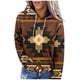 thumbnail image 2 of Puntoco Mujeres Moda Casual Contraste de color Estilo étnico Impresión de manga larga tops Sudaderas con capucha Puntoco Puntoco-1949, 2 of 5