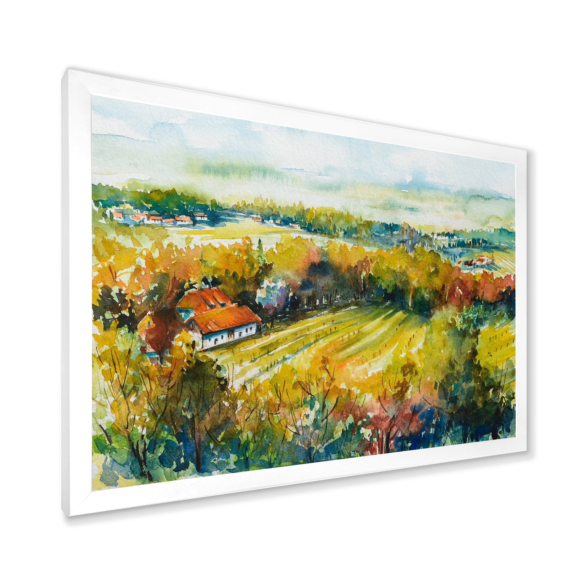 Designart 'Autumn Rural Landscape' Country Framed Art Print