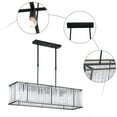 thumbnail image 4 of Modern Crystal Chandelier Rectangle Ceiling Light Adjustable Hanging Pendant Lamp For Living Room Decor, 4 of 20