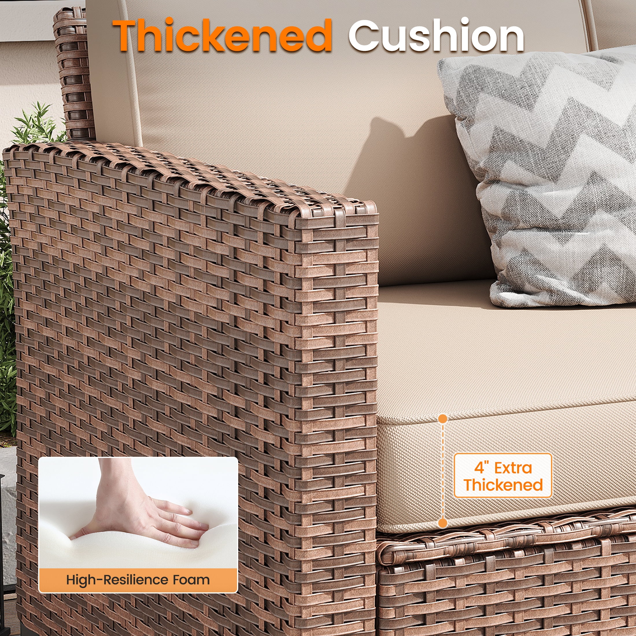 POTEBAN Patio Set, 7 Pieces Outdoor Furniture Sets with Rocking Swivel Chairs, Wicker Rattan, Waterproof Covers for Backyard