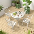 thumbnail image 2 of Gymax 5 Pieces All-Weather Outdoor Cast Aluminum Dining Set Round Dining Table, 2 of 9
