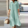thumbnail image 2 of Women's Long Asymmetrical Shirt Dress Casual Maxi Dress with Button Front Flowy Comfortable Stylish Summer Outfit, 2 of 2