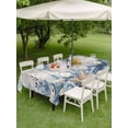 thumbnail image 4 of Outdoor Tablecloth with Umbrella Hole for Patio/Picnic/Party/Camping, Blue Jellyfish Coastal Waterproof Table Cloth Rectangle Table Cover Washable, Beach Starfish Nautical Coral Vintage (54"x 80"), 4 of 8