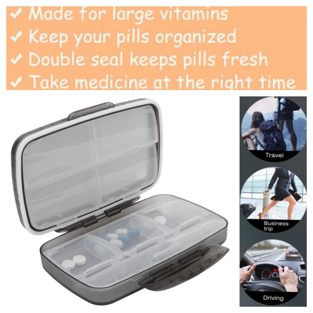 Portable Pill Organizer Box Daily Pill Dispenser Small Travel Pill Container with
