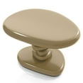 thumbnail image 4 of Kavren Modern Oval Glossy Pedestal End Table, Light Brown, 4 of 13