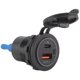 thumbnail image 2 of 12V-24V 48W USB Outlet Waterproof Charger Socket PD and QC3.0 USB Port with LED Voltage for Car Truck Golf Cart Blue, 2 of 4