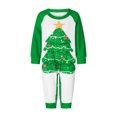 thumbnail image 2 of Elippeo Christmas Family Pajamas Matching Set Christmas Tree Print Raglan Long Sleeve Tops and Pants Loungewear Soft Sleepwear, 2 of 10