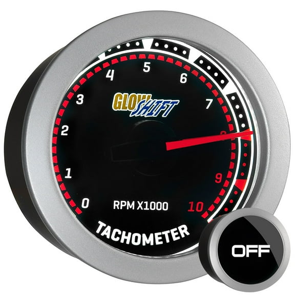 GlowShift | 2-1/16 (52mm) Tinted Series 2 Tachometer RPM Gauge for Cars and Trucks