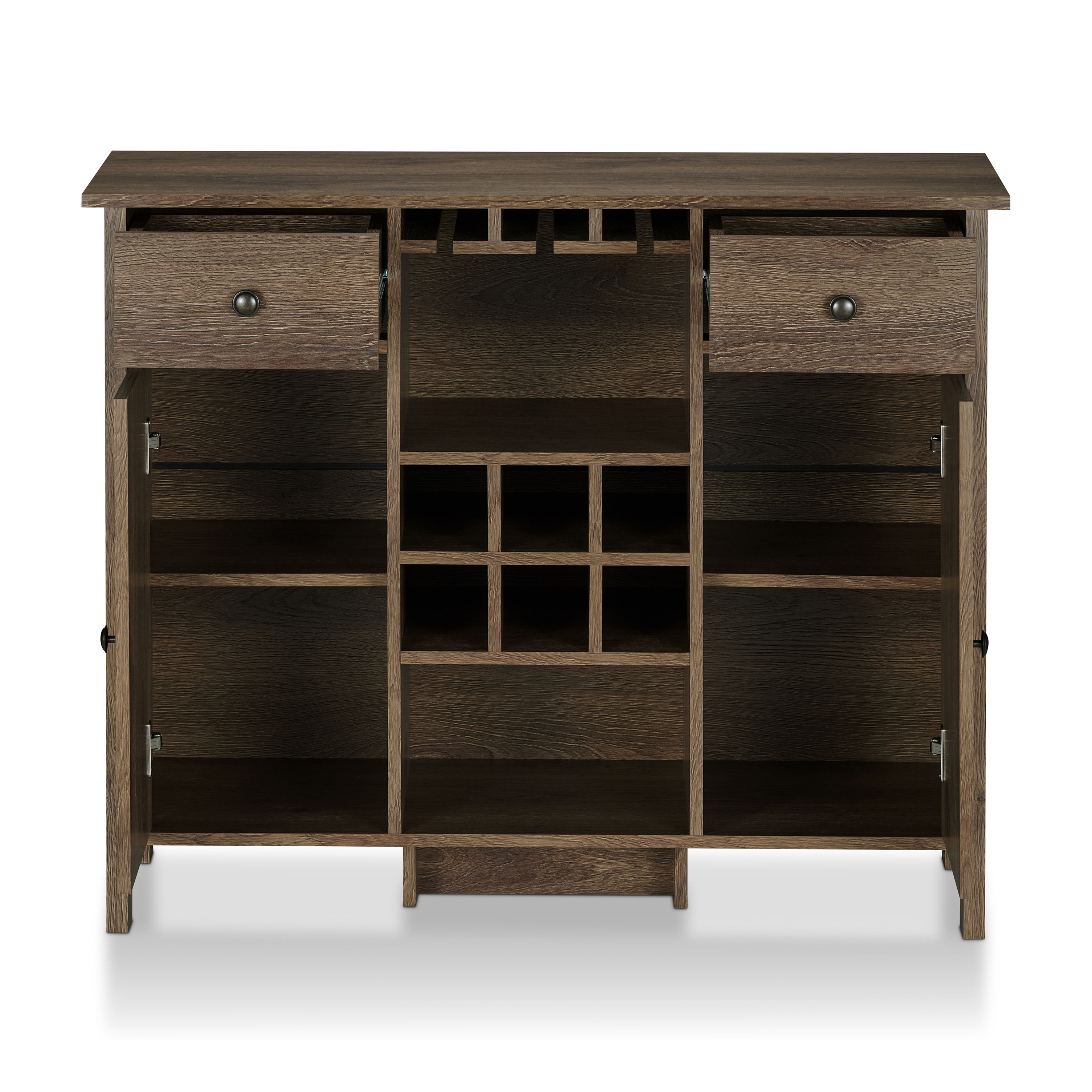 Furniture of America Hana Multi-Storage Buffet Server, Distressed Walnut