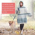 thumbnail image 4 of Wearable Oversized Blanket,Blue Geometric Striped Pattern Wearable Blanket Hoodie for Adults,Cozy Hooded Blankets with Super Pockets,Super Warm Fuzzy Pullover for Women & Men, 4 of 6