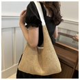thumbnail image 5 of Xiao Hua Bolso de hombro tejido para mujer, bolso de mano y neceser, elegante bolso de playa para verano, 32 x 11 x 35 cm (blanco), 5 of 5