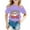 Purple, variant on Little Girl's Tshirt Christmas Santa Letter Print Short Sleeved T-Shirt Kids Holiday Party Cozy Casual T Shirt Black,Sized 6-7