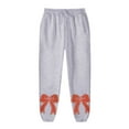 thumbnail image 3 of Fiaer Women's Sweatpants Fashion Embroidered Bow Print Pants High Waist Casual Plus Size Loose Fit Drawstring Comfy Trousers with Pocket Grey XL, 3 of 3