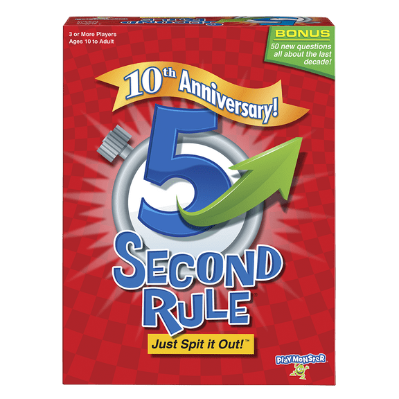 PlayMonster 5 Second Rule Card Game, 10th Anniversary Edition, Children Ages 10 