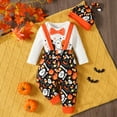 thumbnail image 3 of GYRATEDREAM My First Halloween Baby Boy Outfit Cutest Pumpkin Bodysuit Bowtie Bib Pants Hat Gentleman Fall Coming Home Outfit for 3-6 Months White, 3 of 8