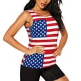 thumbnail image 2 of Gukieu America Flags3 Print Women's Quick-drying Fitness Vest, Round Neck Sleeveless Fitness T-shirt, Suitable for Yoga, Sports-XX-Large, 2 of 7