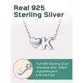 thumbnail image 5 of ChicSilver Silver Initial Necklace for Women, 925 Sterling Silver Heart Letter Pendant Necklace Dainty A-Z Gifts for Her, 5 of 9