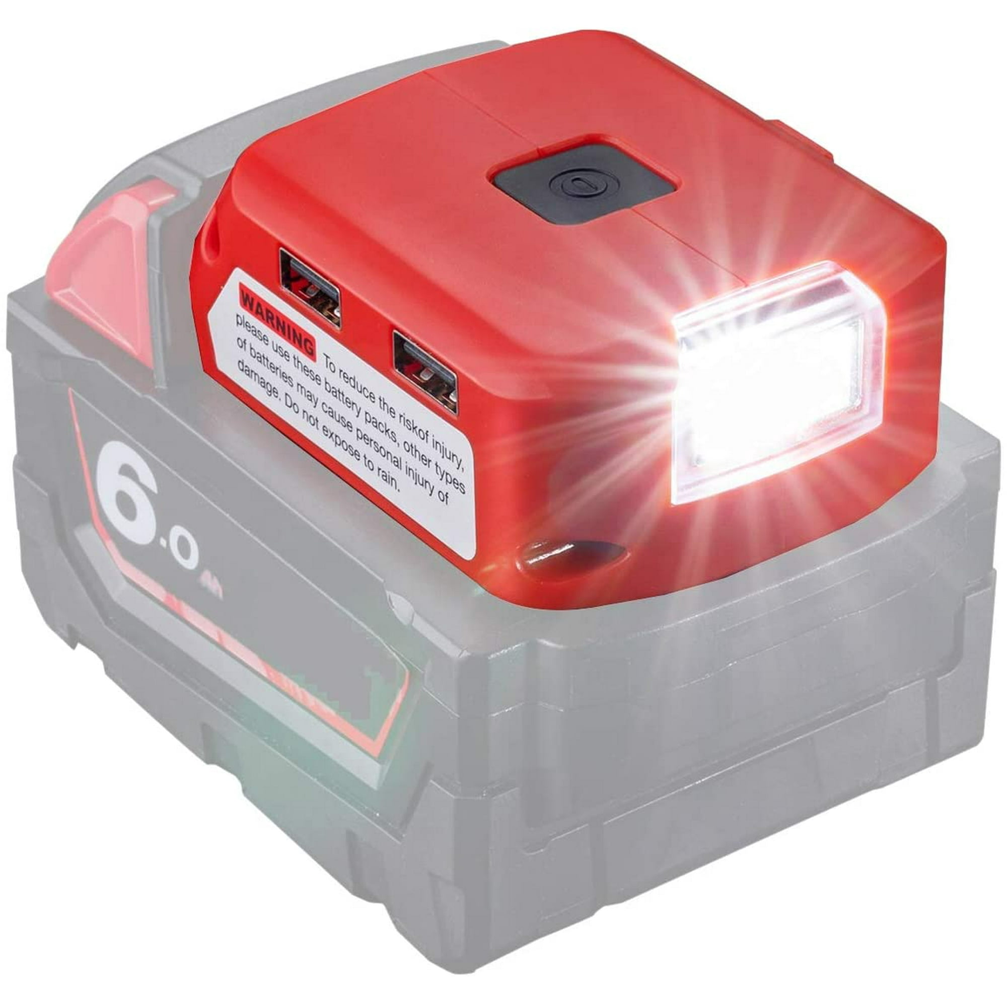 Battery Adapter for Milwaukee 18V Battery DC Port and LED Work Light and Dual USB Charger Power Supply Compatible with Milwaukee 49 24 2371 M18 Walmart