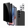 thumbnail image 1 of ccwmincc Samsung Galaxy A55/A35 5G Screen Protector, Privacy Film + Camera Lens Tempered Glass - 2 Pack, Bubble Free, Anti-Spy Protection, 1 of 1