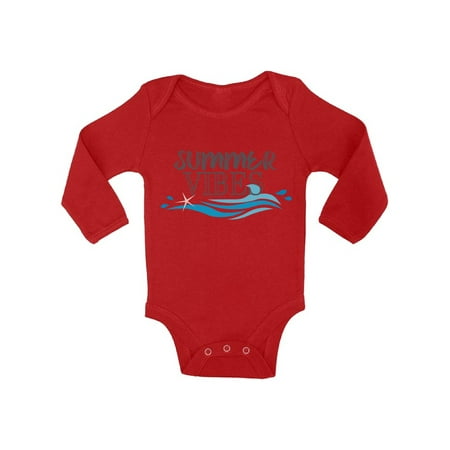 

Awkward Styles Summer Vibes Baby Bodysuit Long Sleeve Sunny Romper for Kids Summer Romper for Boys Summer Vibes One Piece for Girls Beach Romper for Children Summer Gifts for Little One Summer Top