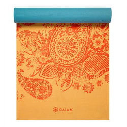 Gaiam Premium Print Reversible Yoga Mat, Elephant, 5mm
