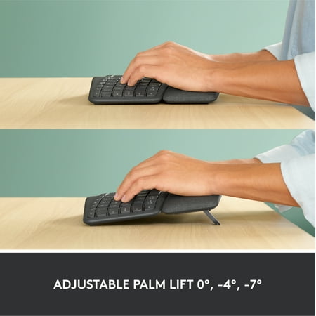 Logitech - ERGO K860 Ergonomic Full-size Wireless Keyboard for Windows and Mac with Palm Rest - Black