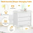 thumbnail image 5 of Costway 3 Drawer Baby Changing Table Infant Diaper Changing Station Wood with Safety Belt White, 5 of 10