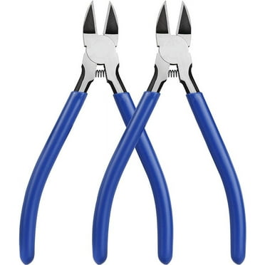 Wire Cutters 2 Pack 6 Inch Wire Cutters Set Spring Loaded Wire Snips Diagonal Cutting Pliers Dikes Precision Wire Clippers Small Flush Cutter for Cutting Wires,Electronics,Cables,Jewelry
