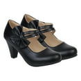thumbnail image 3 of 1 par de zapatos de tacón alto con lazo para mujer, con punta ligera y tacón grueso., 3 of 8