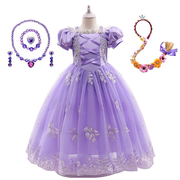Vestido de princesa Rapunzel para niñas, vestido de fiesta cosplay, regalo de cumpleaños para niños, ropa de fiesta de cumpleaños, disfraz de Halloween zhangyuxiang unisex