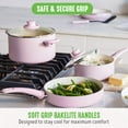 thumbnail image 6 of GreenLife 18-Piece Soft Grip Toxin-Free Healthy Ceramic Non-Stick Cookware Set, Pink, Dishwasher Safe, 6 of 9