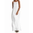thumbnail image 3 of Women's Dress Summer Loose Flowy Sundress Spaghetti Strap Sleeveless Maxi Long Dresses White XXL, 3 of 10