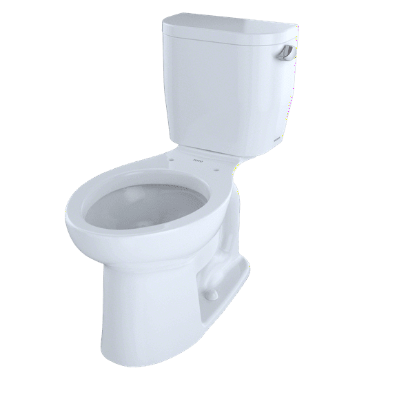 TOTO CST244EFR#01 2-Piece Entrada Elongated 1.28 GPF Universal Height Toilet with Right-Hand Trip Lever - Cotton White