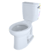 TOTO® Entrada? Two-Piece Elongated 1.28 GPF Universal Height Toilet with Right-Hand Trip Lever, Cotton White - CST244EFR#01